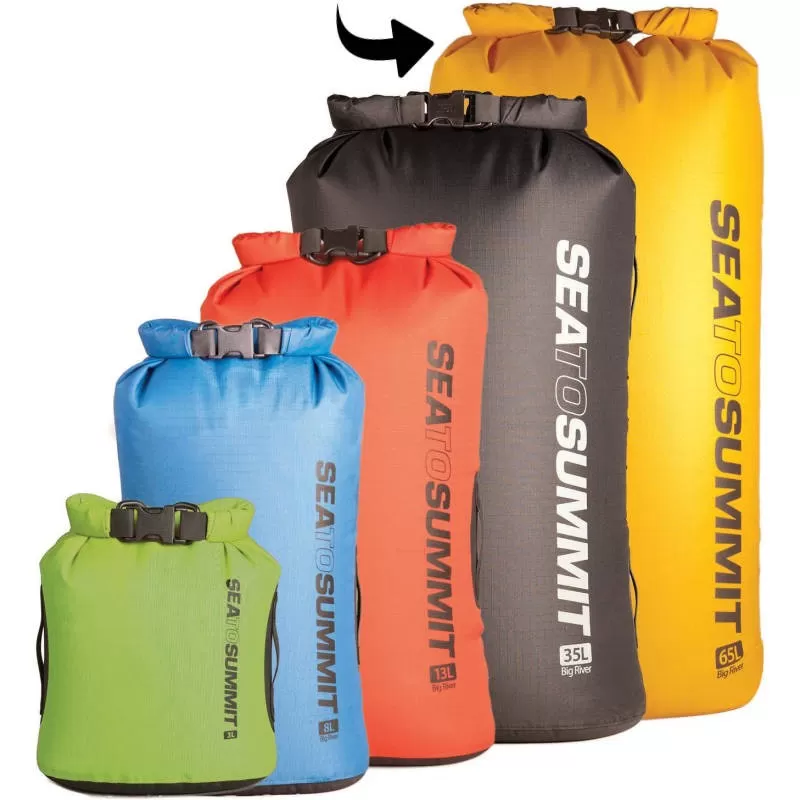 Sac étanche 65L Sea To Summit Big River Jaune – Image 2