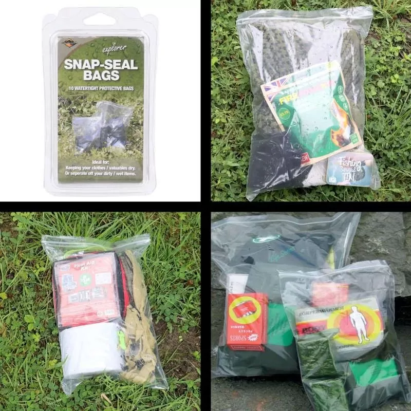 BCB Bushcraft Sac étanche Sachet étanche BCB Snap Seal Bags (lot De 10) – Image 2